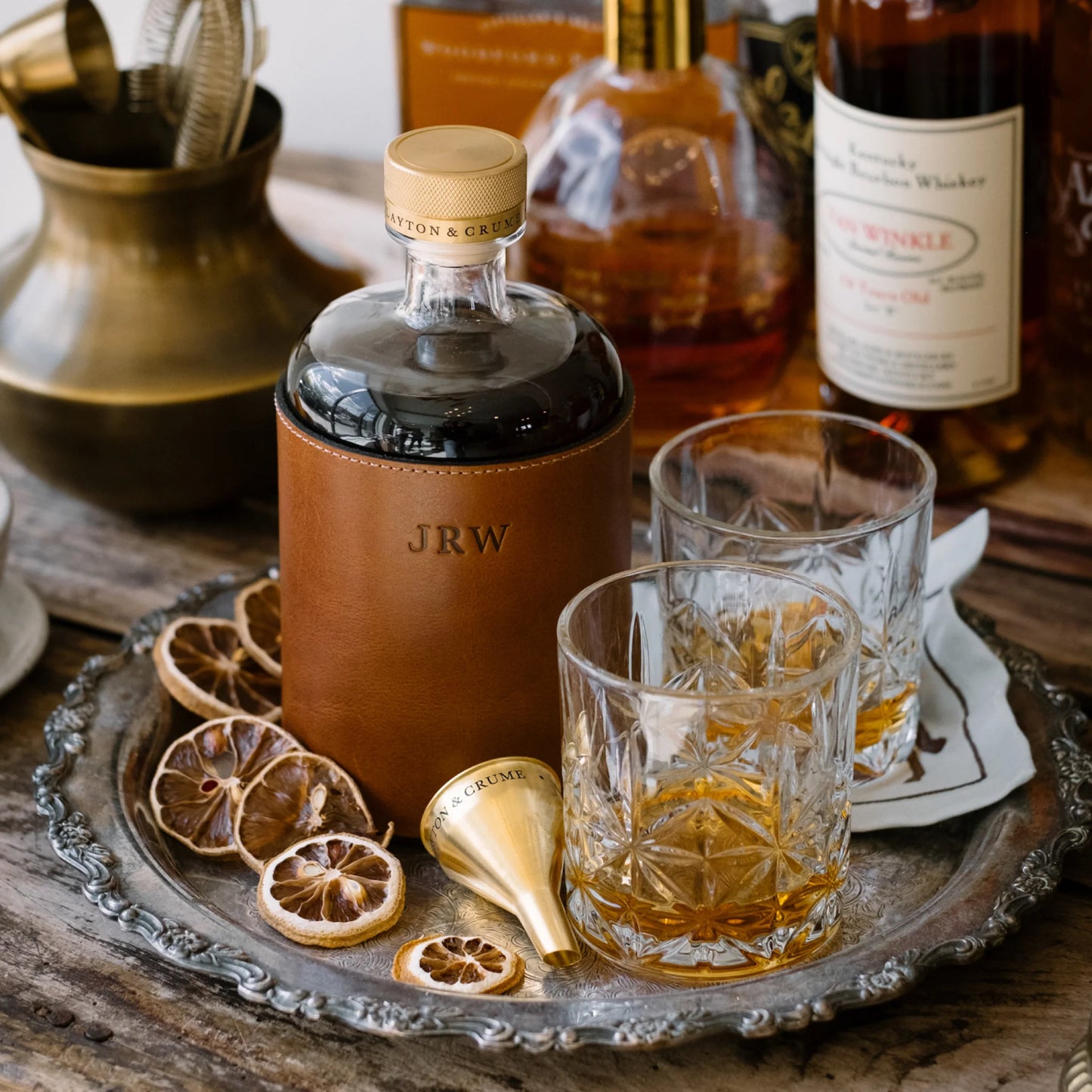750 mL Leather Decanter