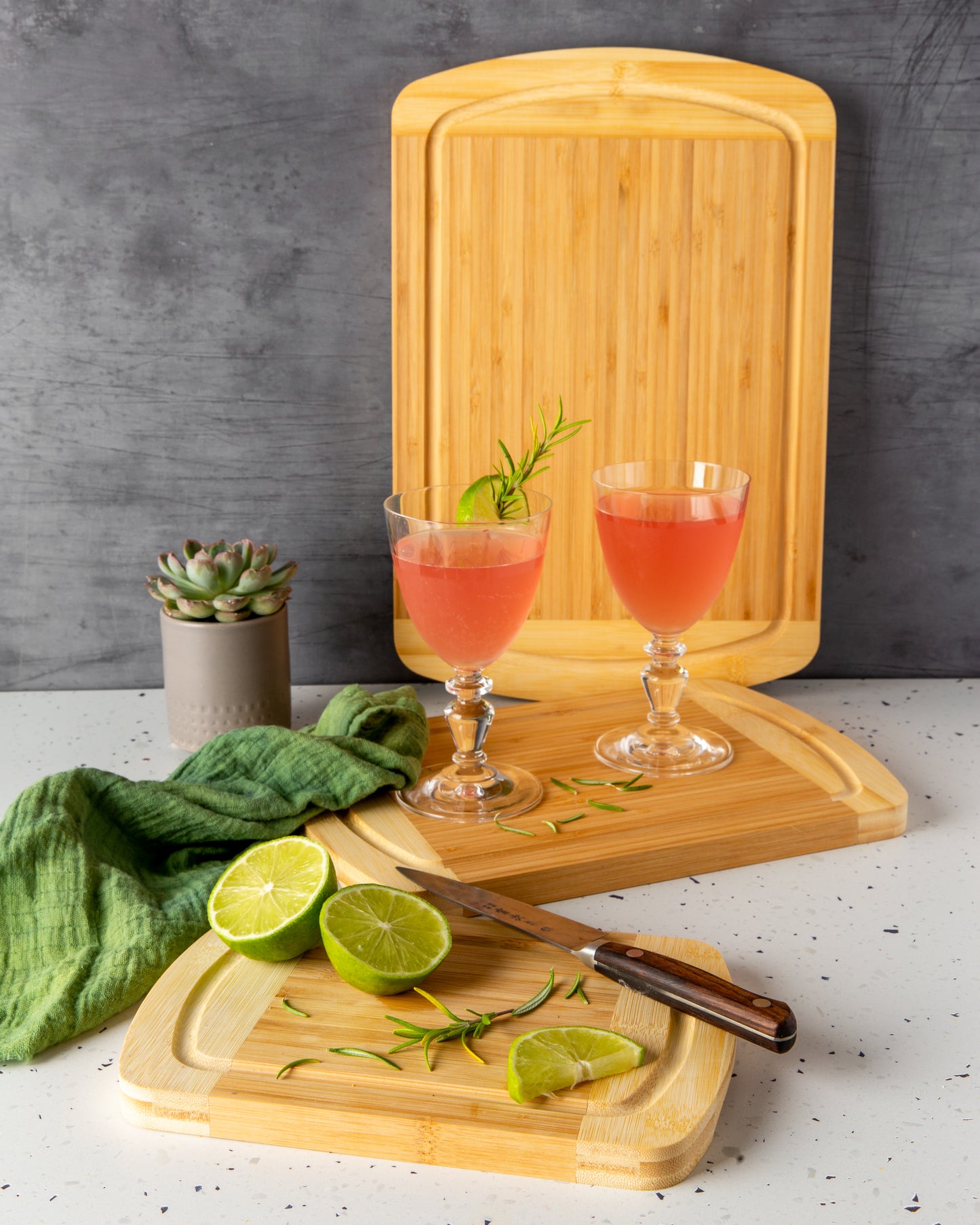 Personalized Fiji Bamboo Cutting Boards with Juice Groove & Back Handles