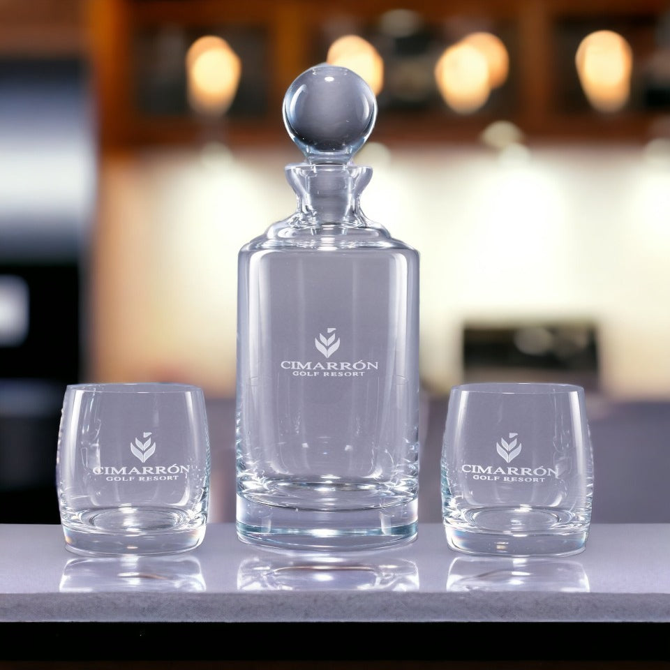 Personalized Uptown & Meridian Decanter & Glass Bar Set